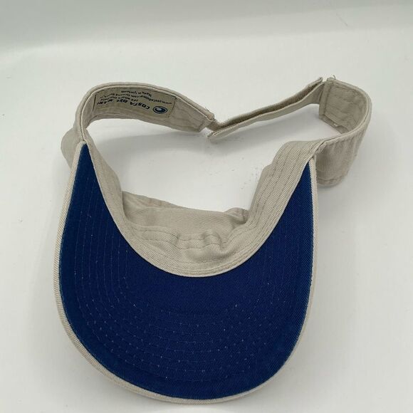 Costa Del Mar Khaki Embroidered Logo 100% Cotton Adjustable Sun Visor Hat Cap - Picture 3 of 4